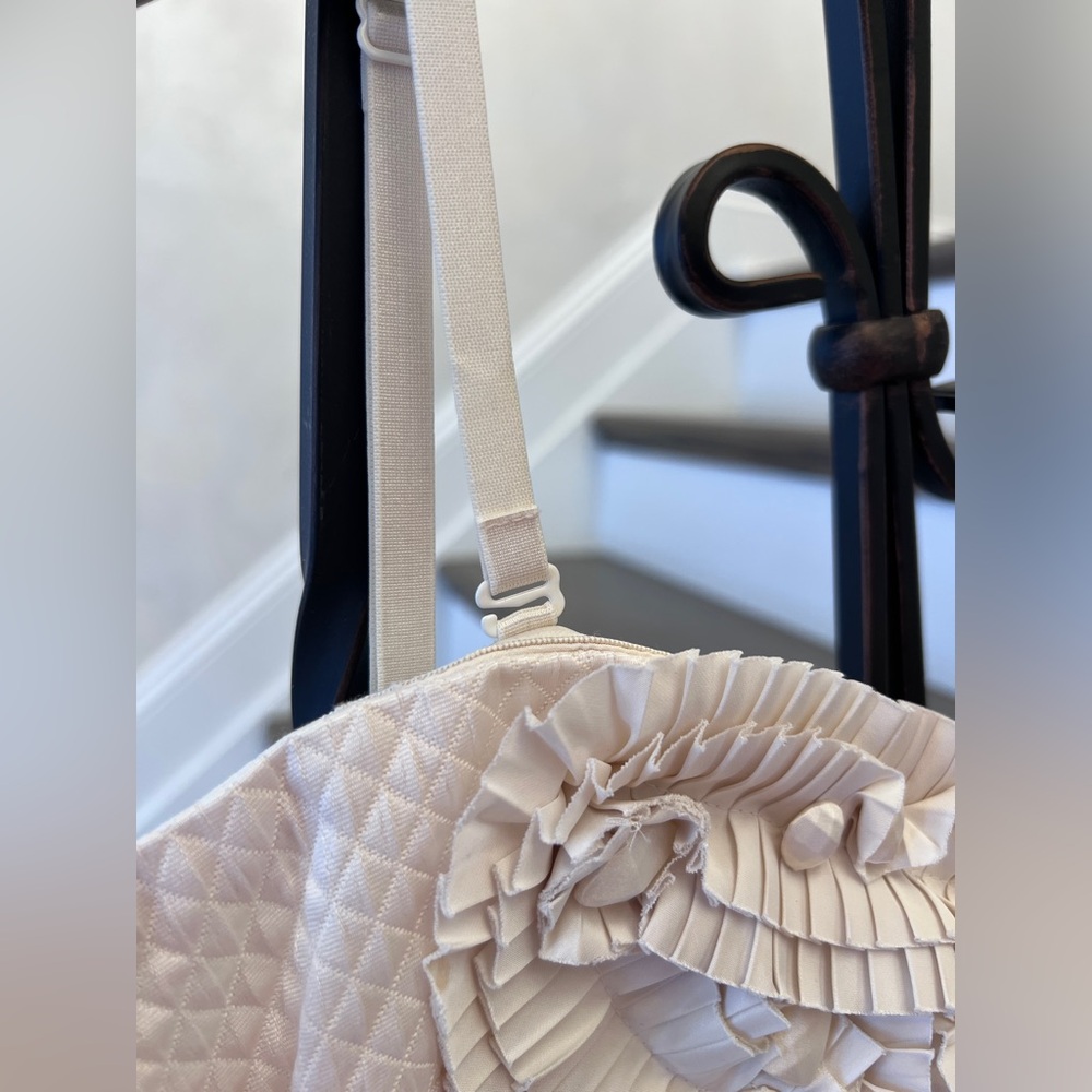 BCBGMAXAZRIA Strapless Cream Textured Dress | Size 8 | NWOT Optional Straps - Picture 3 of 12